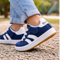 Baskets personnalisées enfant bleu marine – style urbain & confort au quotidien