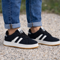 Baskets enfant personnalisées noires – Style urbain & élégance