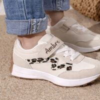 Baskets enfant personnalisées avec prénom – style léopard